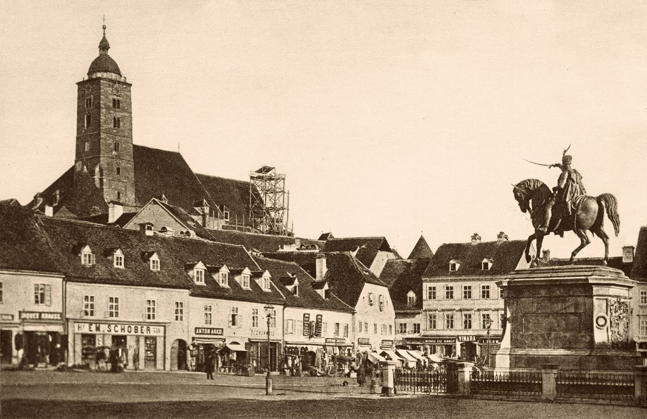 Trg bana Jelačića 1879. godine, sepija